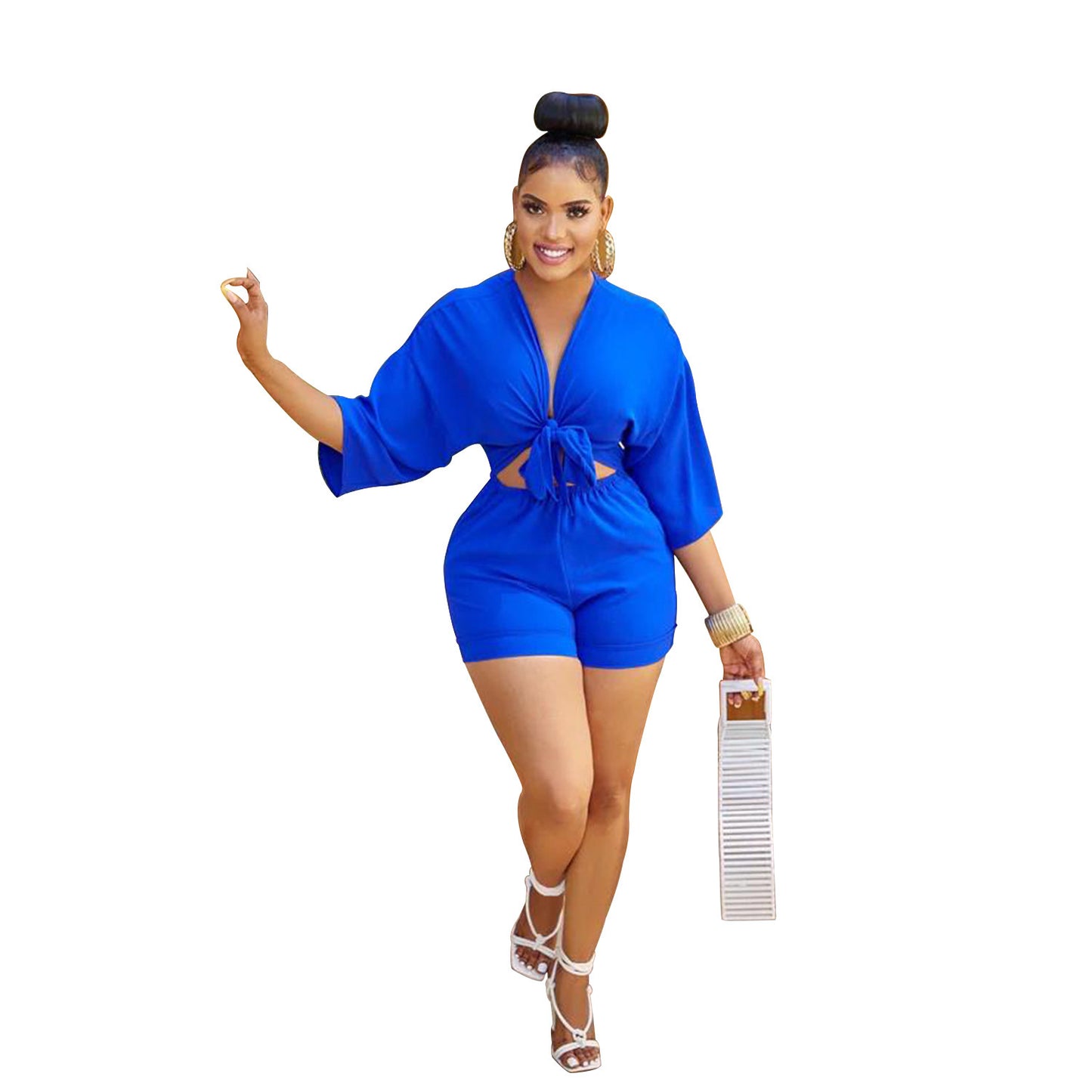 Dame moderne Cut-Out Jumpsuit med elegant knude-detalje Stilla