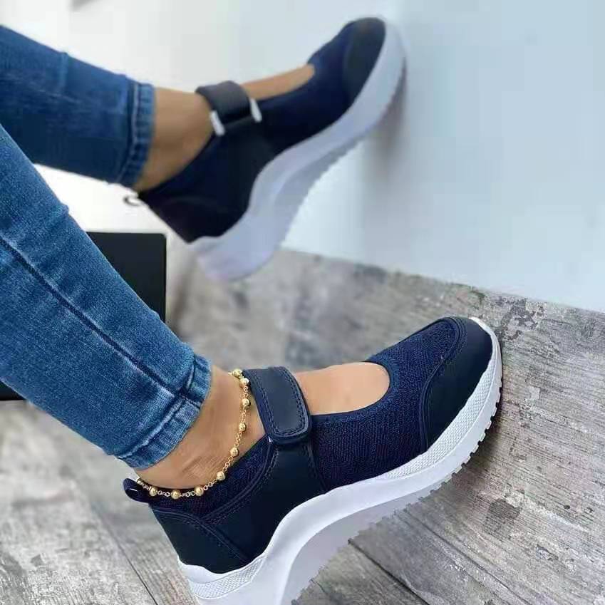 Dame elegante sportssko med justerbar velcro Stilla