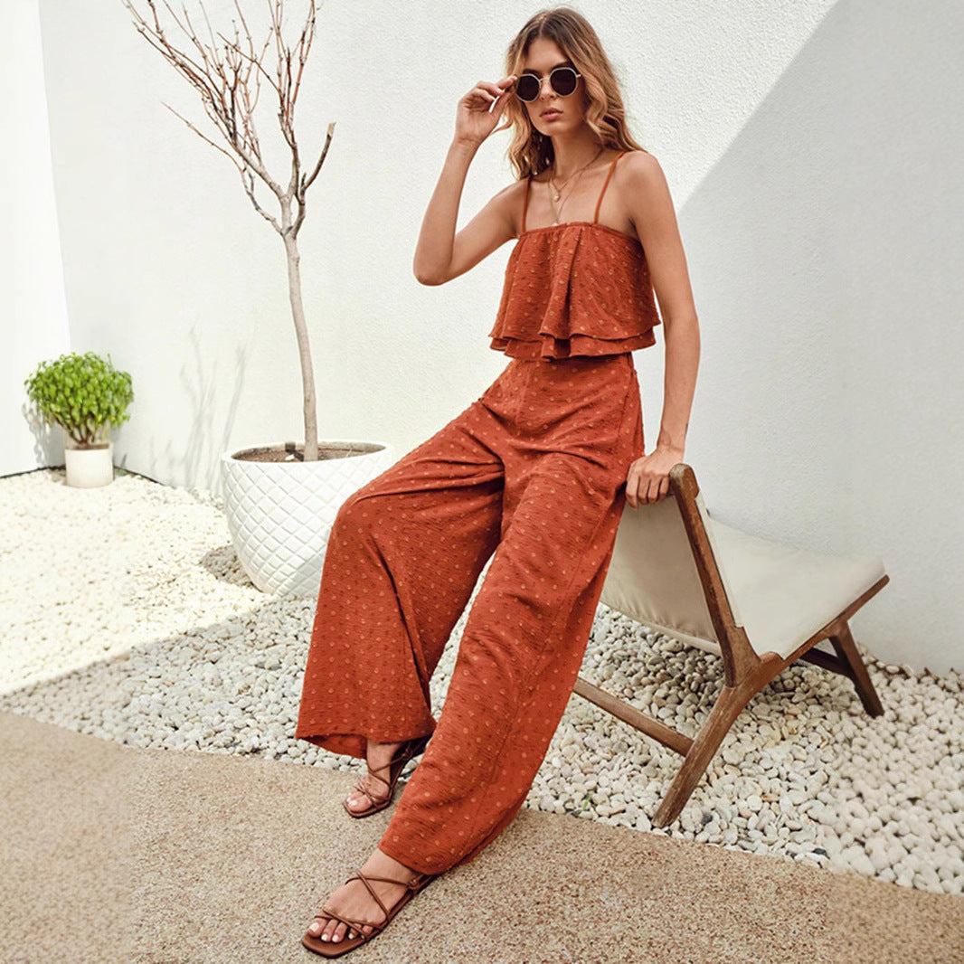 Dame Rulle To-delt Jumpsuit Sæt Stilla