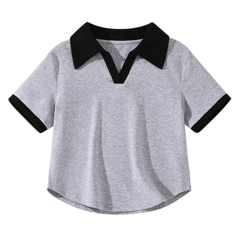 Femme Chic Farveblok Polo Top Stilla