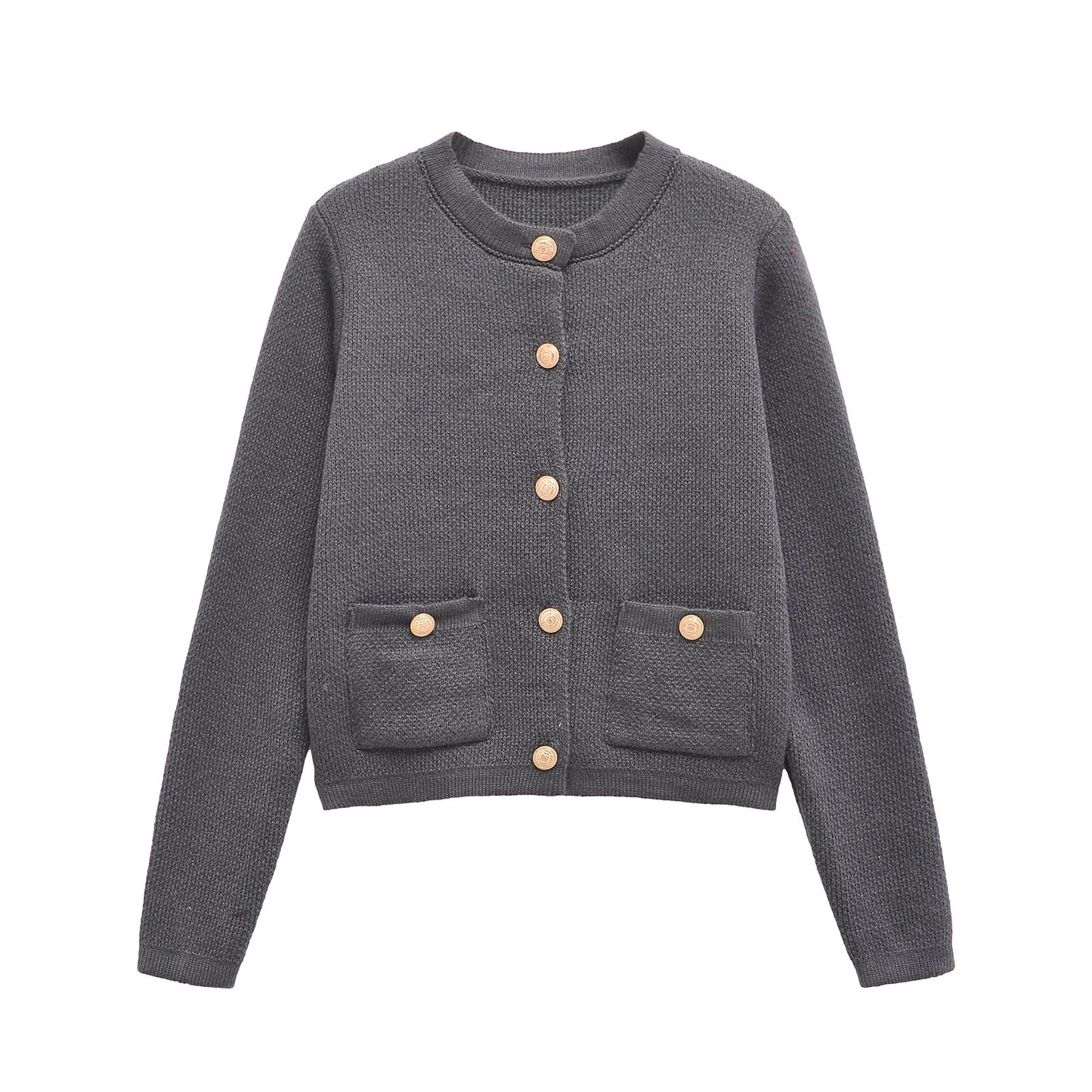 Femme Klassisk Button-Up Cardigan med funktionelle lommer Stilla