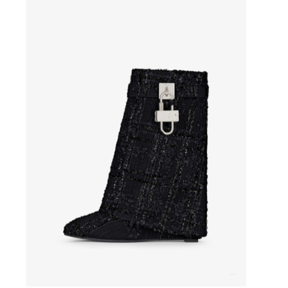 Femme Textured High-Cut Ankelstøvler med dekorative spænder Stilla