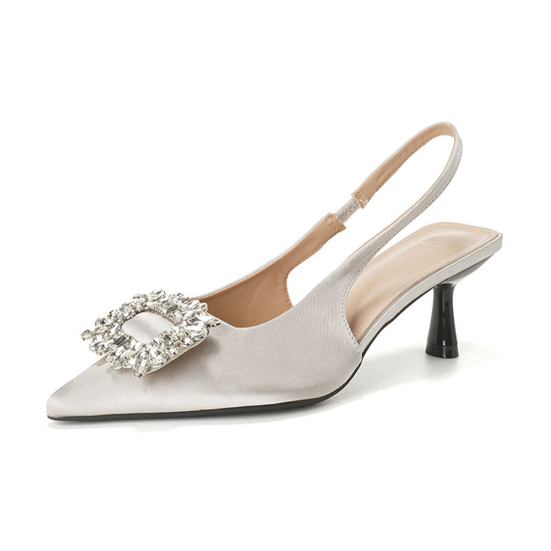 Dame Sling-Pumps med dekorativ strass-ving og elegant design Stilla