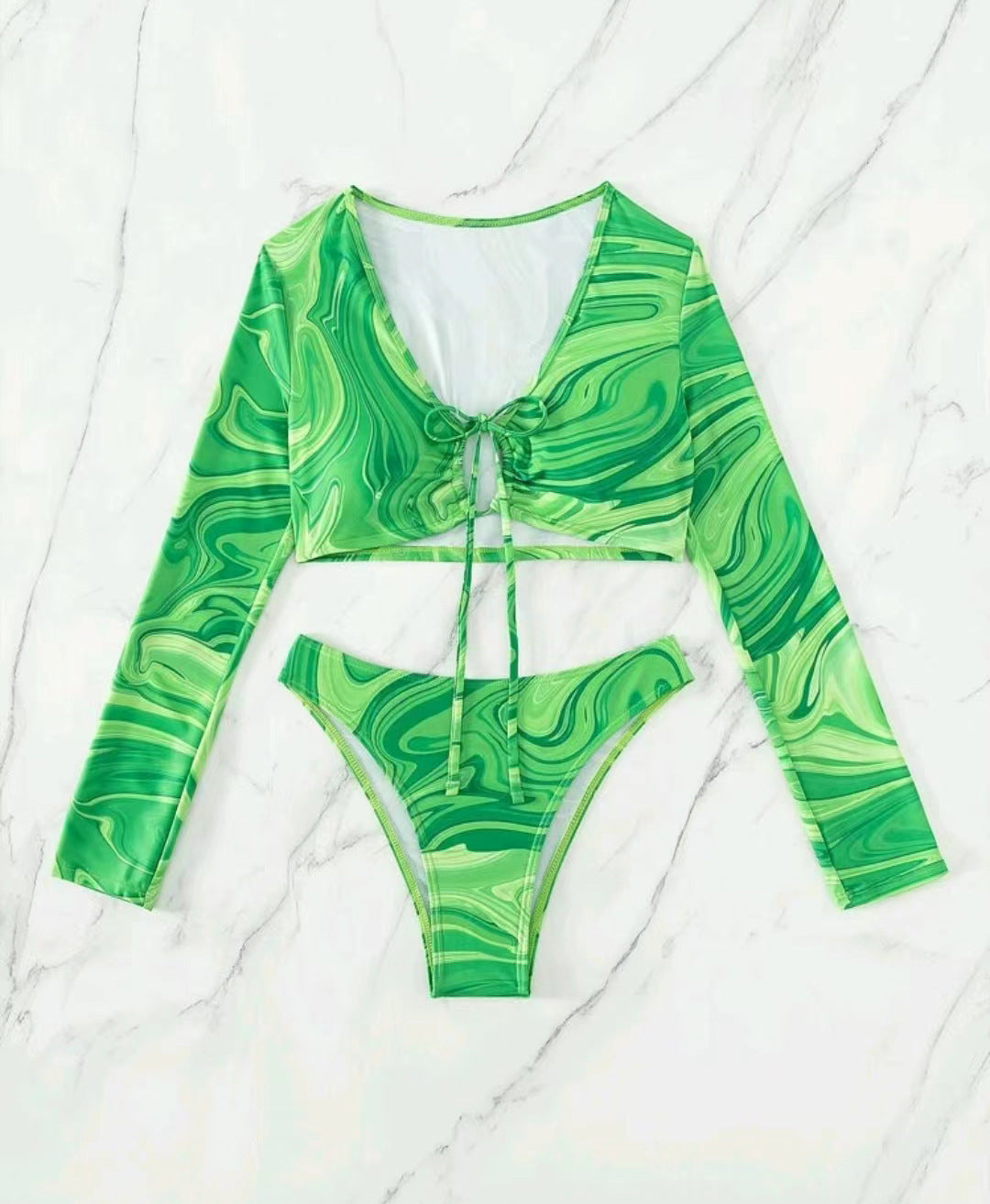 Dame Cropped top med langærmet og høj talje Stilla