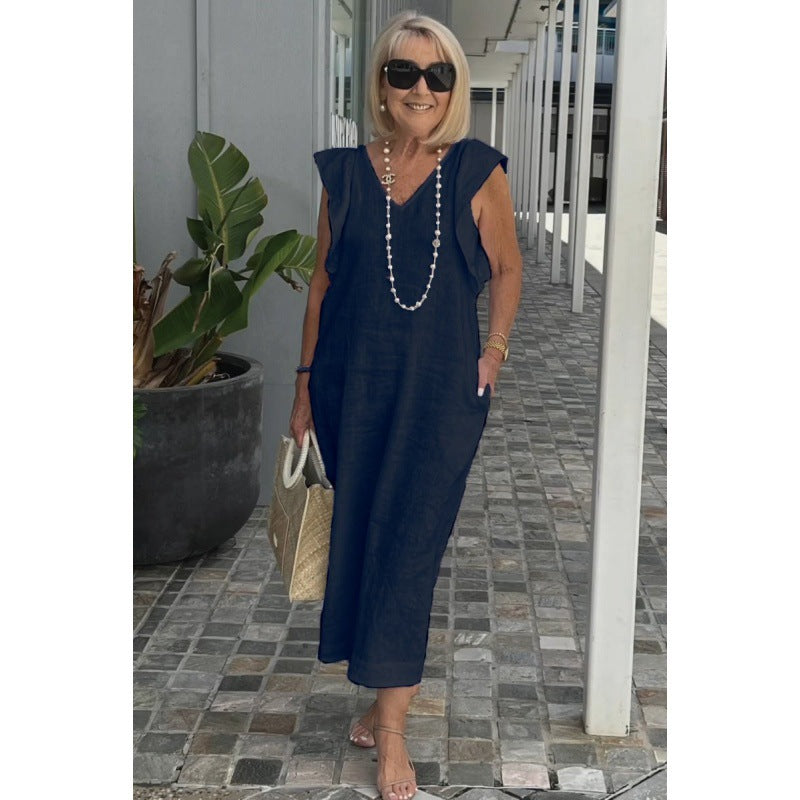 Stilla | Chic Bag Bind Flatter Ærme Bomulds Linnedragt