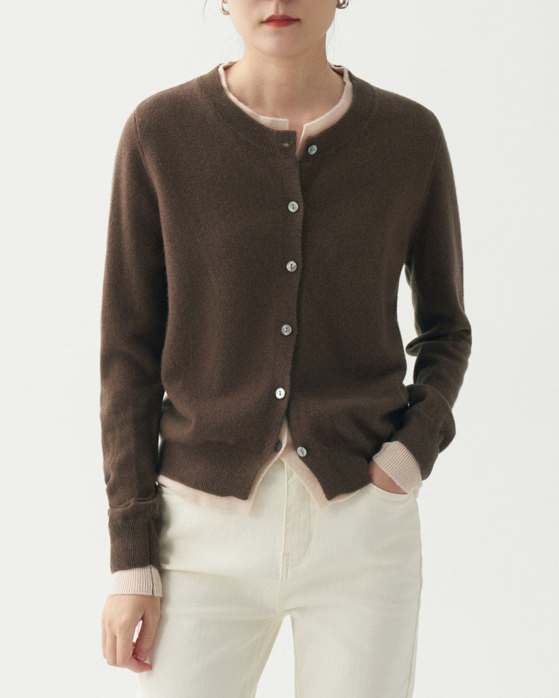 Femme Klassisk Cardigan Pullover Stilla
