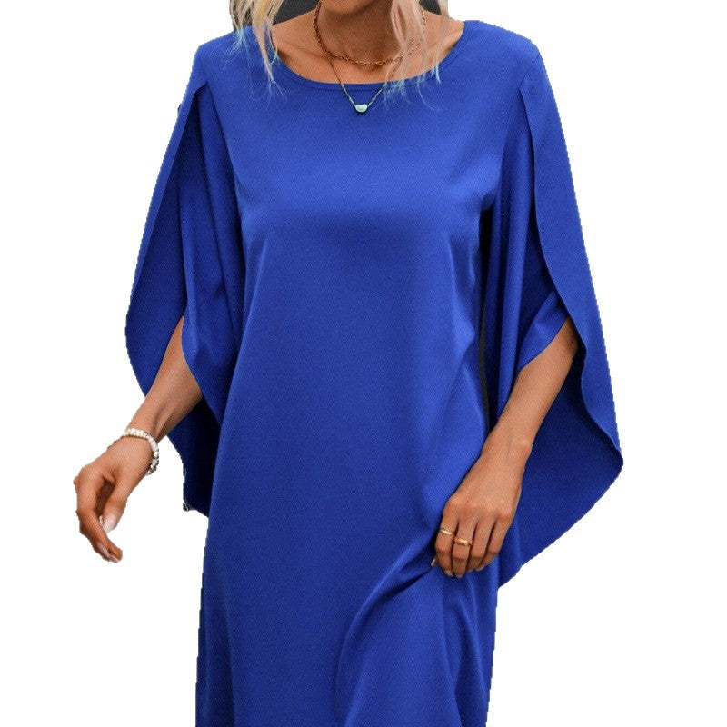 Dame Elegant Kappe Ærme Kjole Stilla