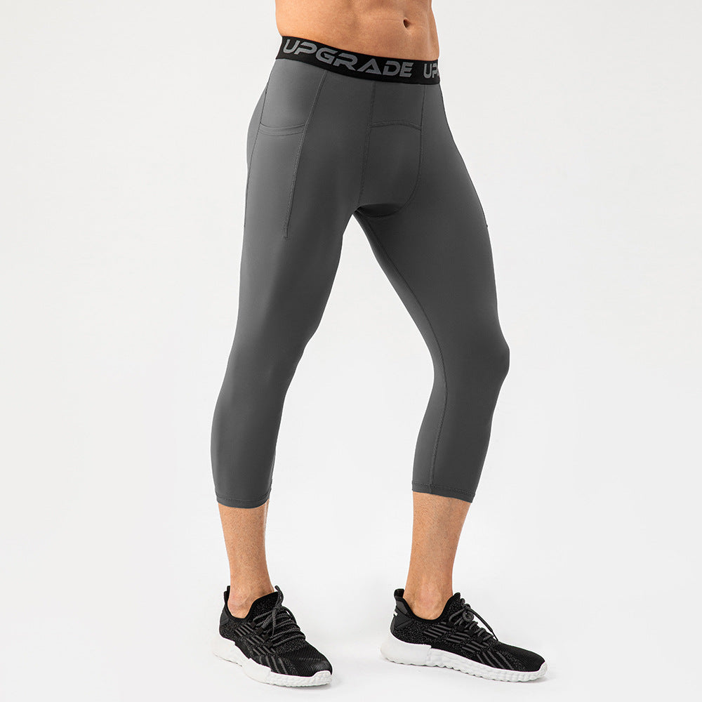 Herrer Sporty Kompressionsleggings med praktiske sidelommer og åndbare egenskaber Stilla