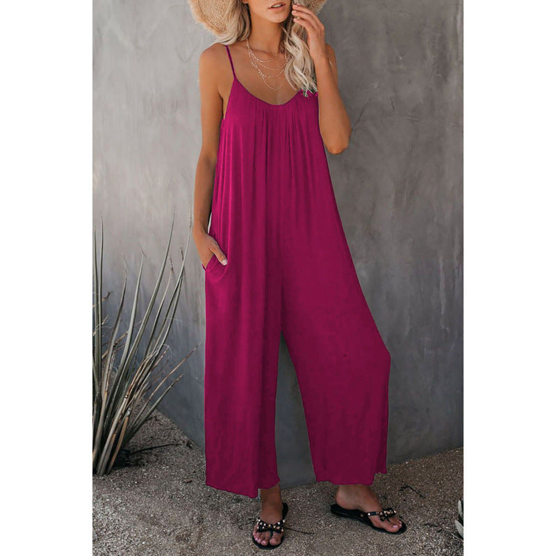 Dame let ærmeløs jumpsuit med lommer Stilla
