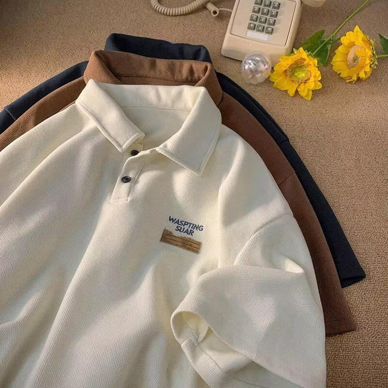 Herre Polo Shirt med struktureret materiale og modigt logo Stilla