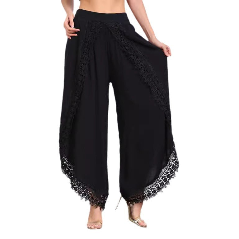 Dame elegant Culotte med detaljerede spidsaccentuer Stilla