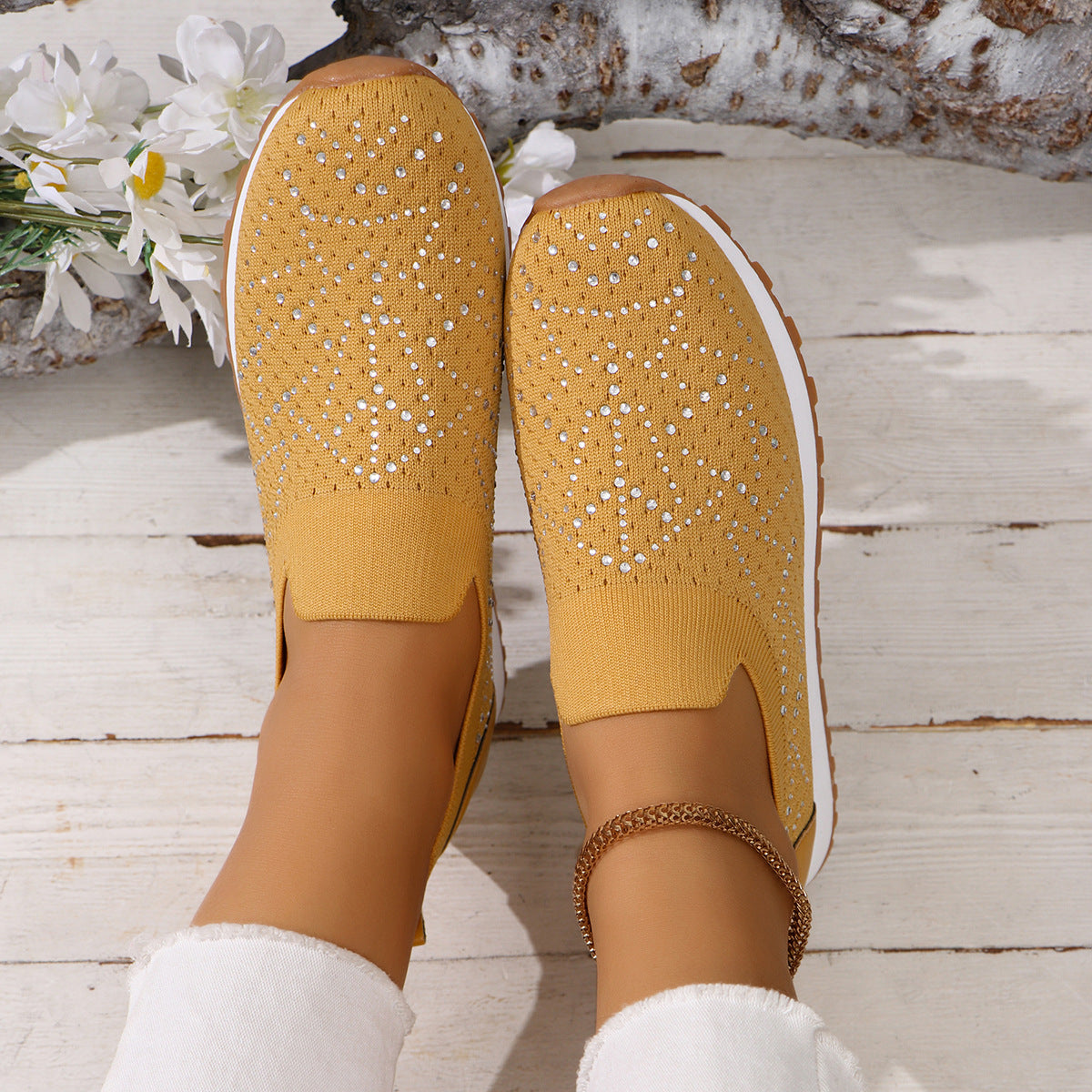 Dame sneakers i det elegante glimmerdesign med skridsikker sål Stilla