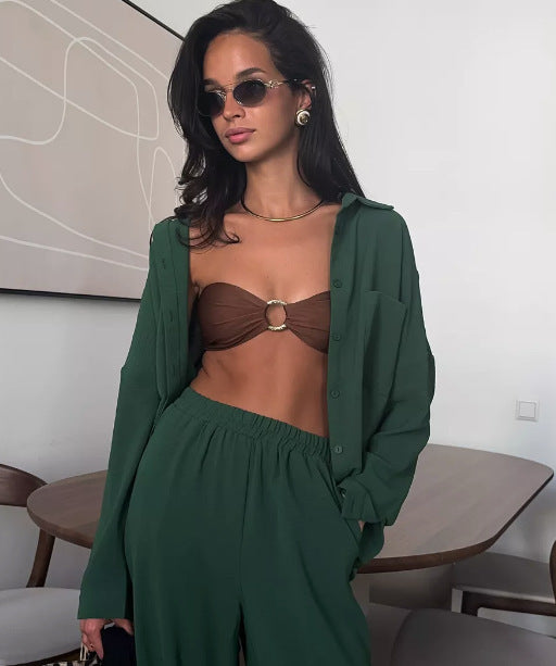 Dame afslappet oversized skjortejakke med fint stof Stilla