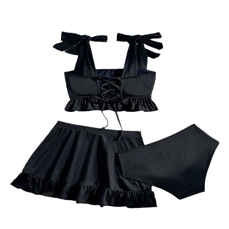 Dame Crop-Top og shorts med legende flæsekantdesign Stilla