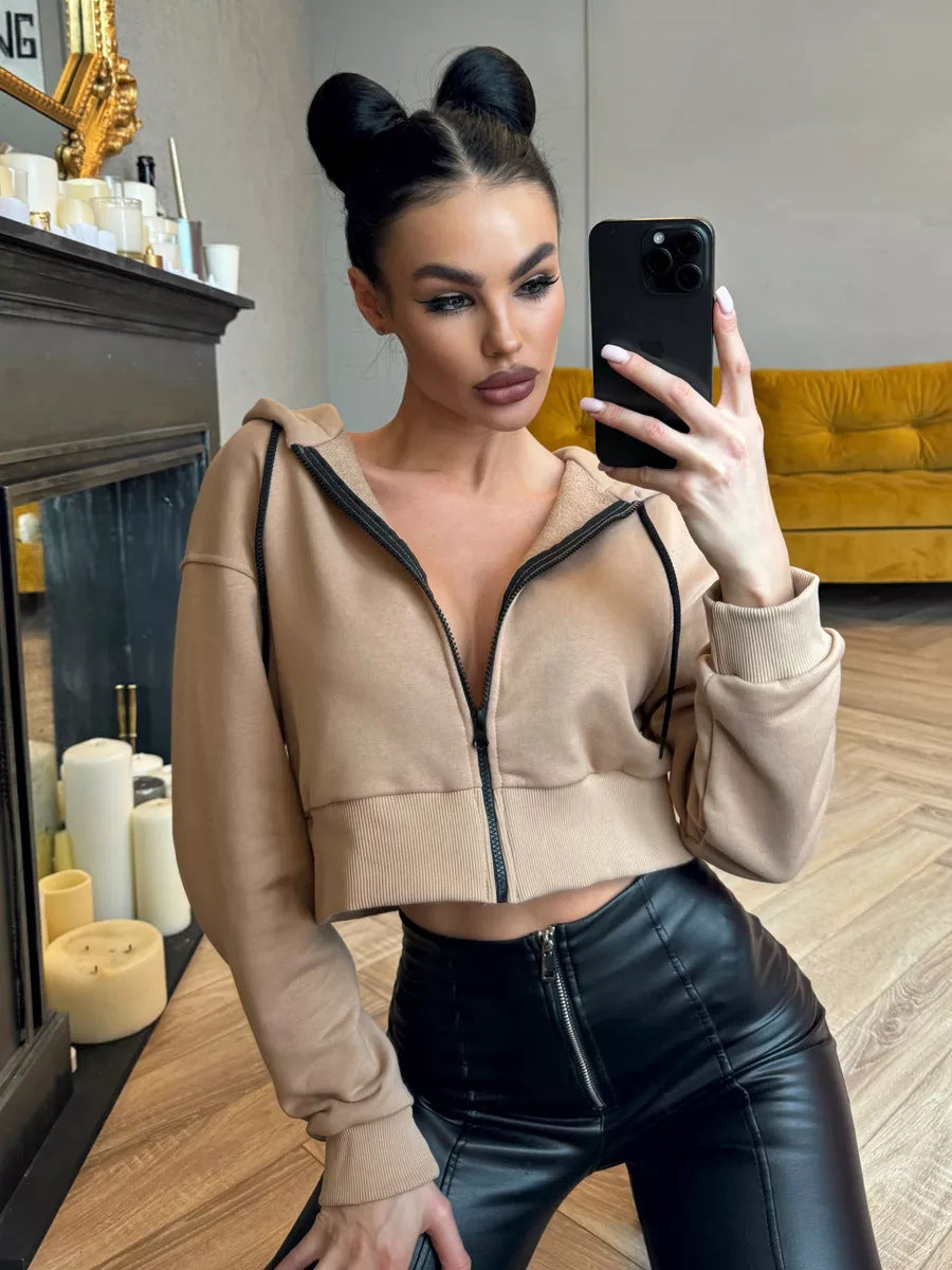 Dame cropped hættetrøje Stilla