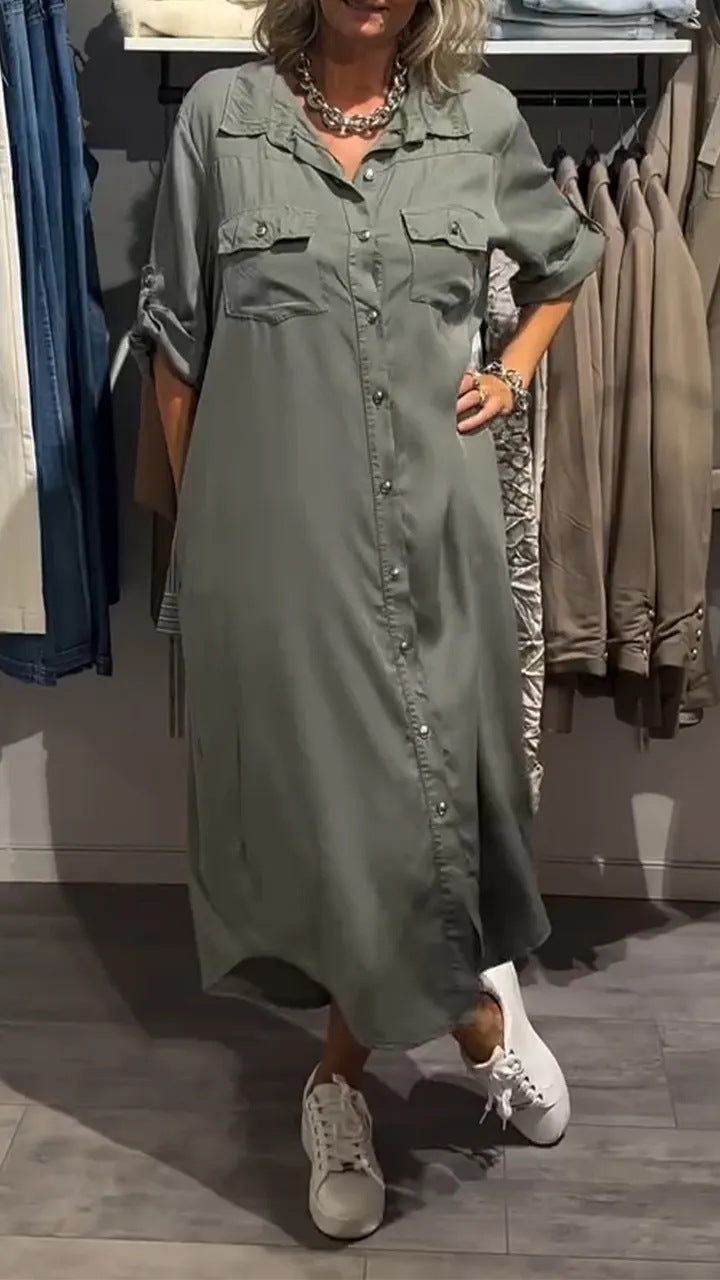 Dame Jeans-Skjorte Kjole med praktiske lommer og moderigtig snit Stilla