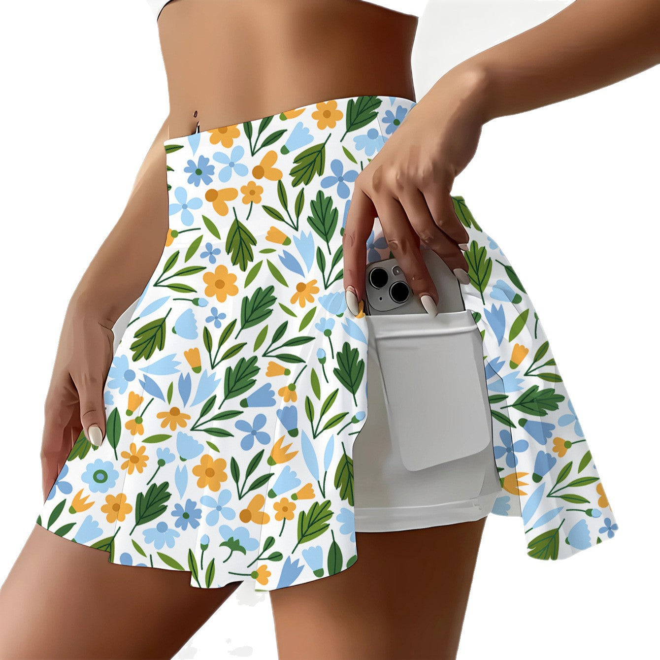 Femme Floral Print Skater nederdel Stilla