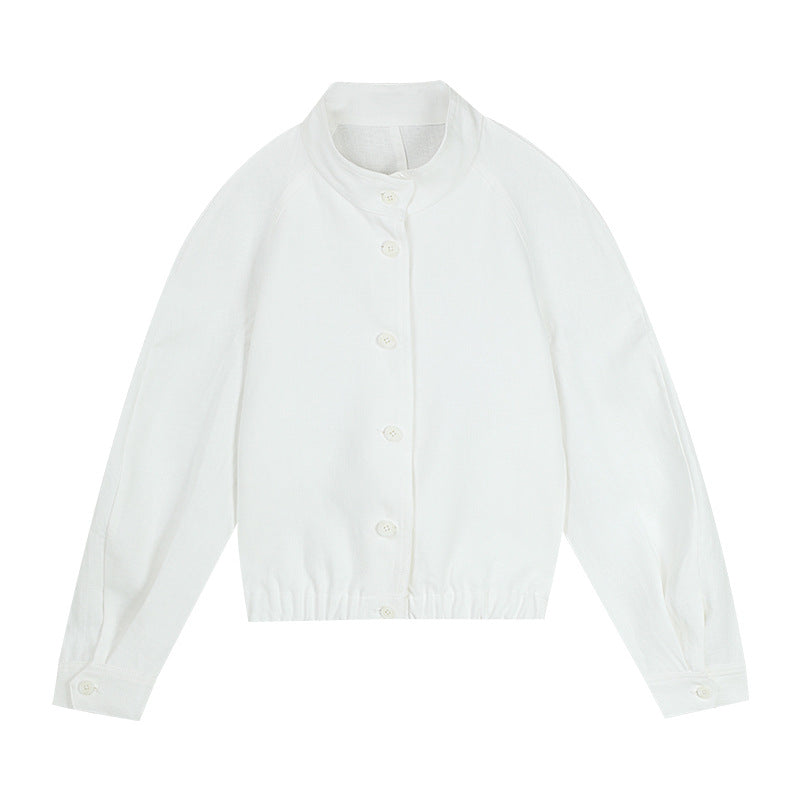 Dame afslappet jakke med knaplukning og elastisk talje Stilla