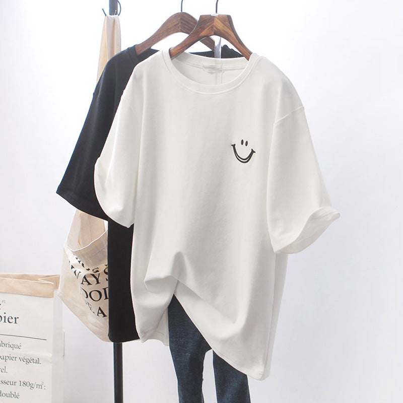 Femme Casual Smile Grafik Oversized T-Shirt Stilla