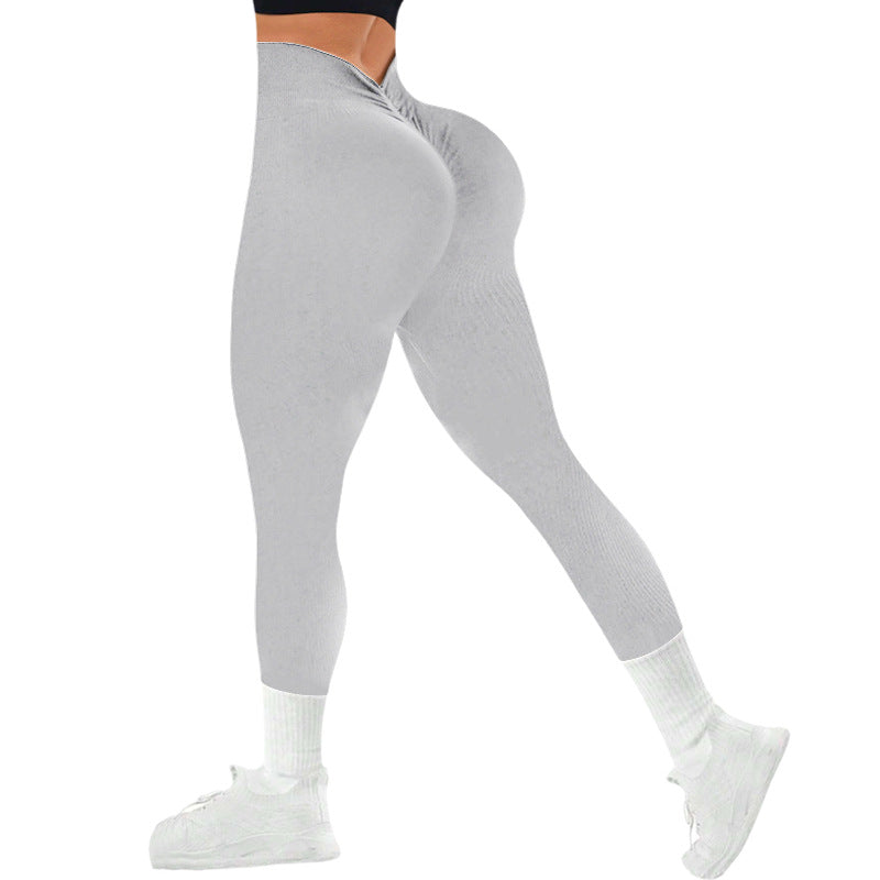 Dame Sport leggings med høj talje skæring og struktureret stof Stilla