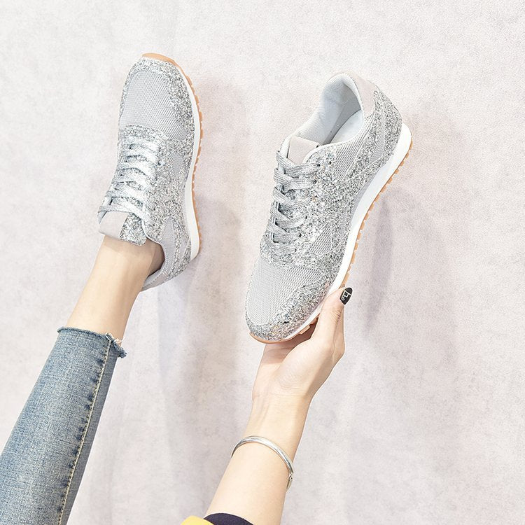 Dame Sneakers med glitrende overmateriale Stilla