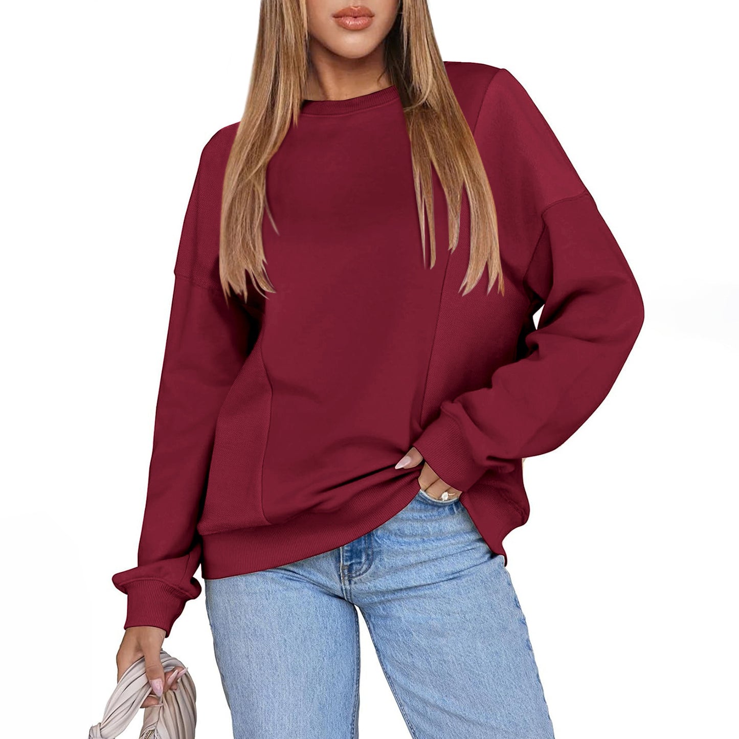Dame afslappet oversized sweater med moderne snit og blødt foer Stilla
