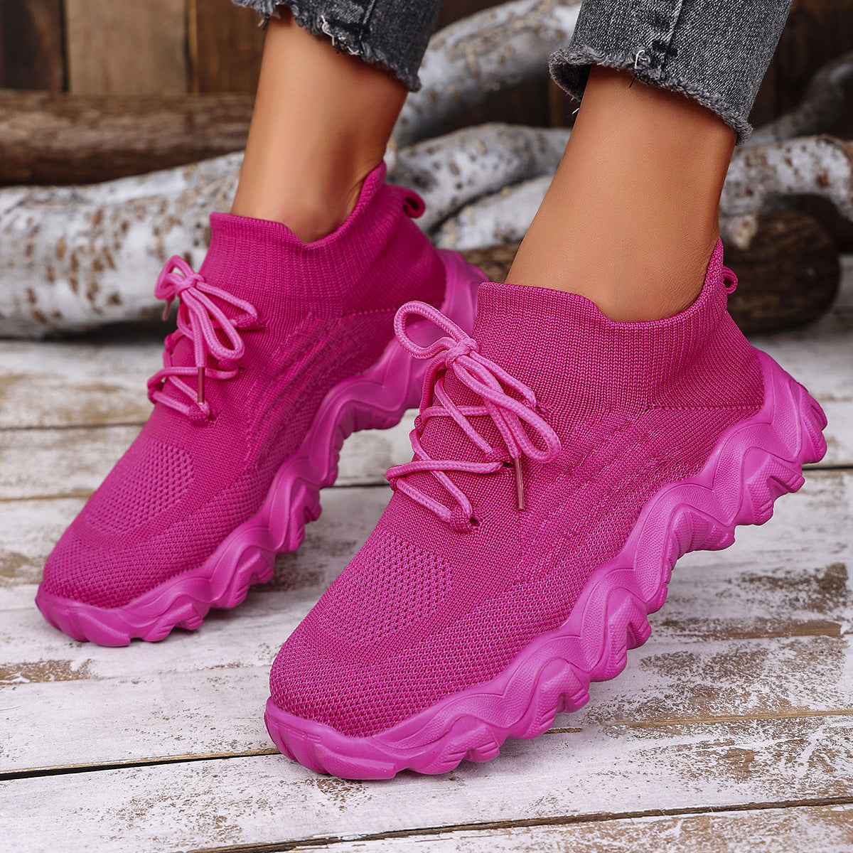 Dame Sporty Sneakers med åndbart overdel og skridsikker sål Stilla