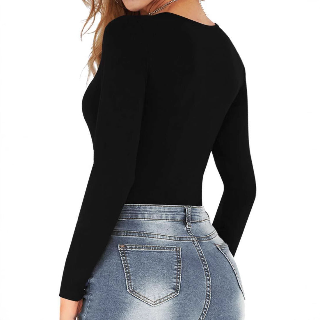 Dame Langærmet Bodysuit med elegant snit og figurskabende pasform Stilla