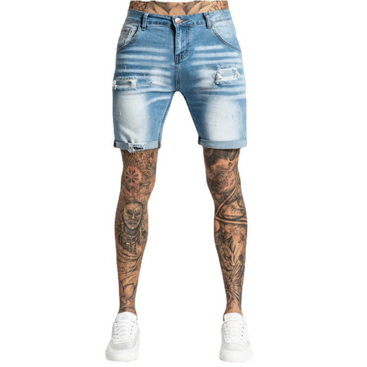 Herrer Ødelagt Denim Shorts i afslappet snit Stilla