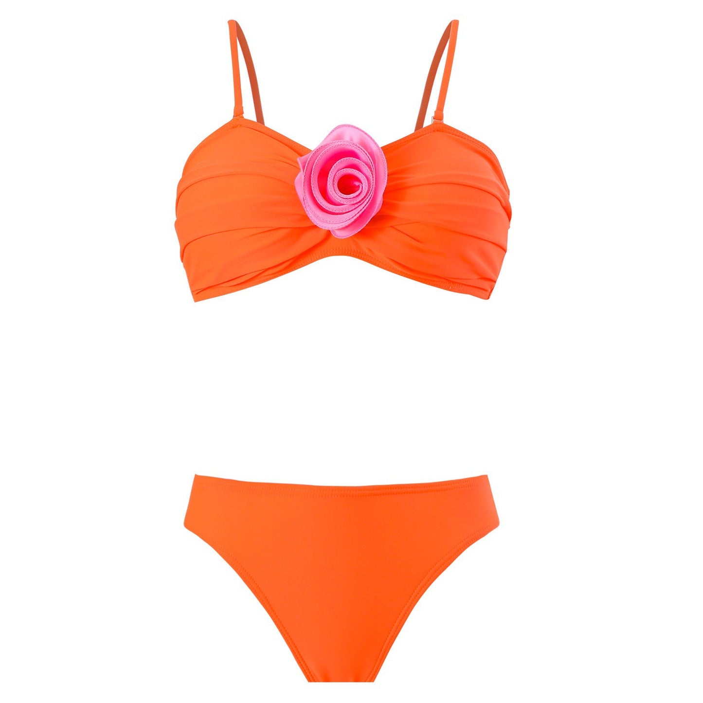 Dame bikini-sæt med blomster-top og figursyende trusser Stilla