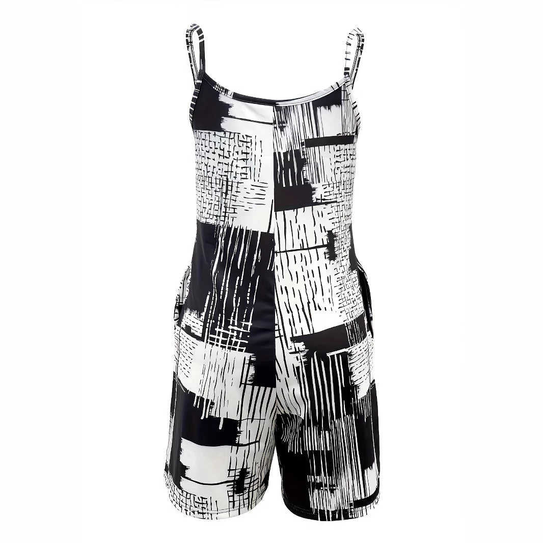Dame moderigtig jumpsuit med grafisk design Stilla