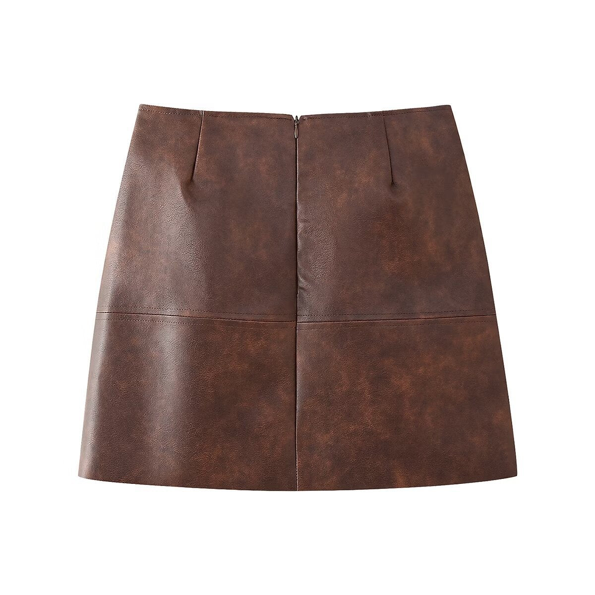 Dame Casual Cropped Kunstlæderjakke Stilla