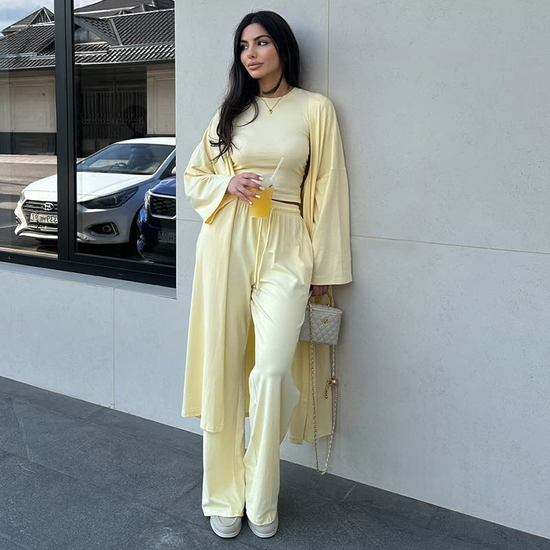 Dame Lounge-Sæt med moderne Oversized Cardigan og komfortable Sweatpants Stilla