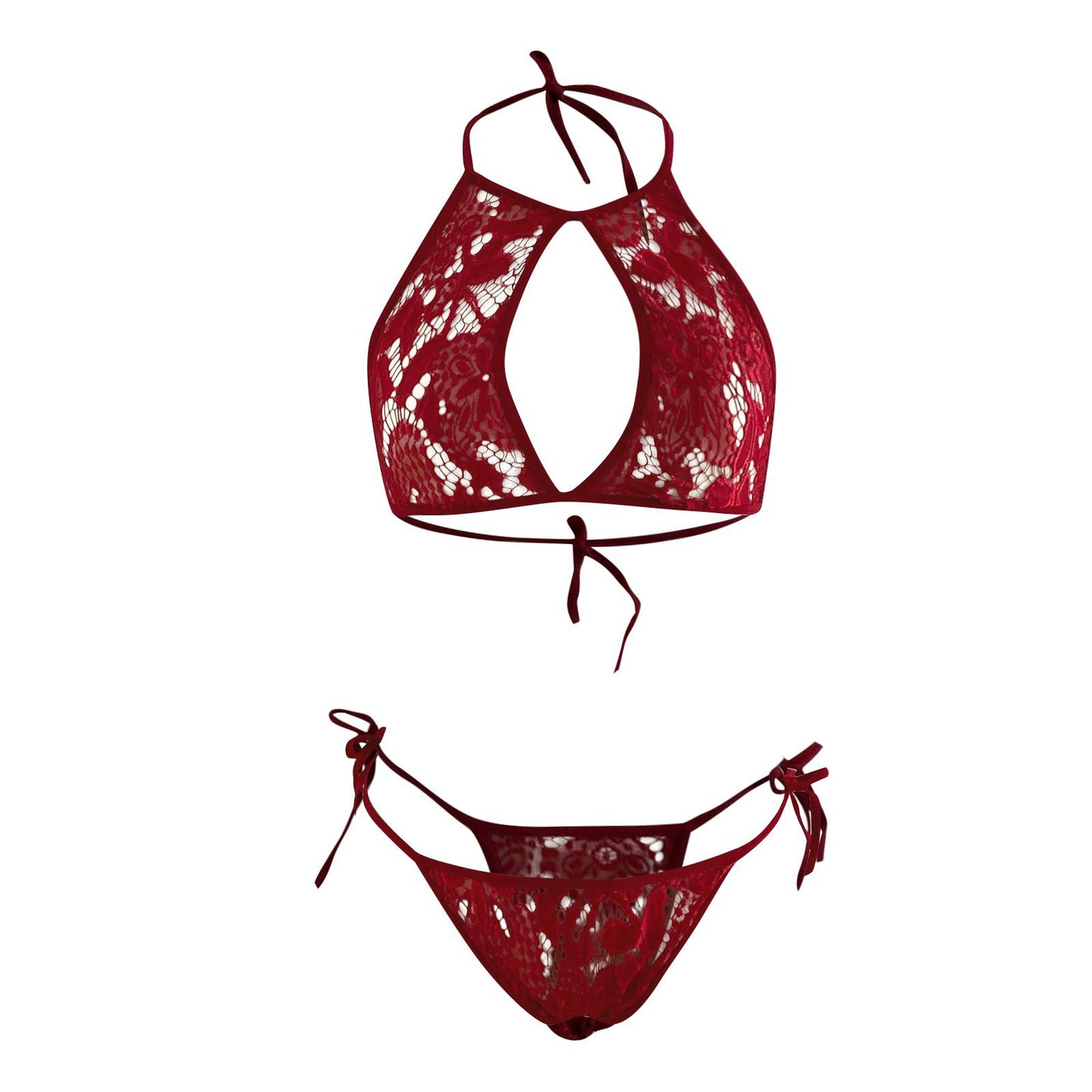 Dame Dekoreret Spids Bademantel og String-Sæt Stilla