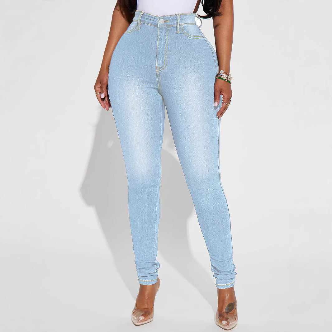 Dame højtaljede skinny jeans med figurnær design og komfortabel stretch Stilla