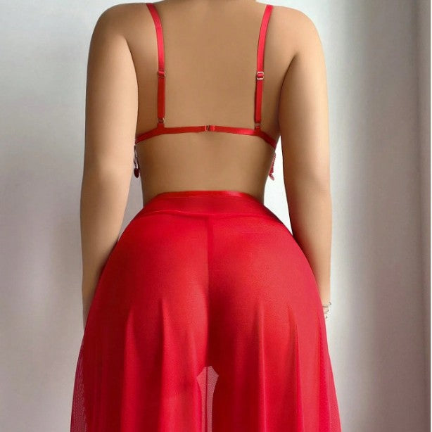 Dame Gennemsigtig Frynse Bodysuit Sæt Stilla