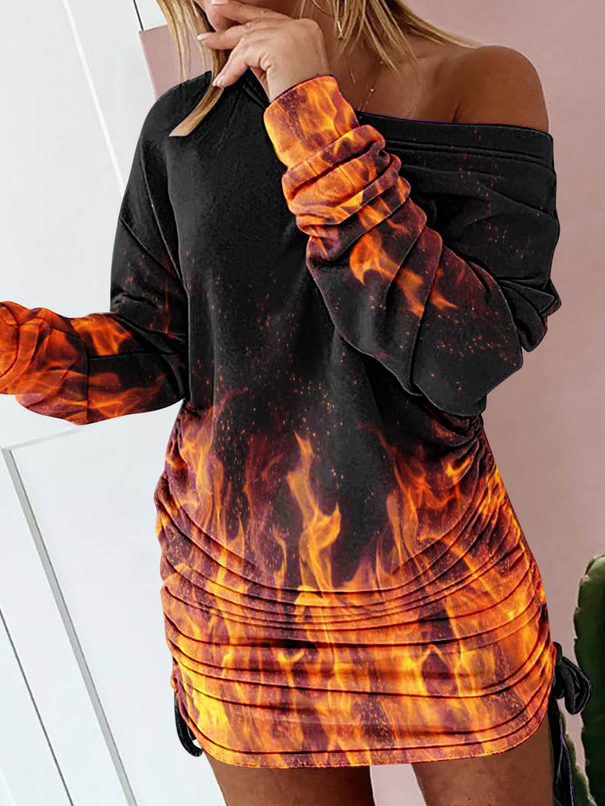 Stilla | Afslappet Offshoulder Langærmet Varm Sweatshirt