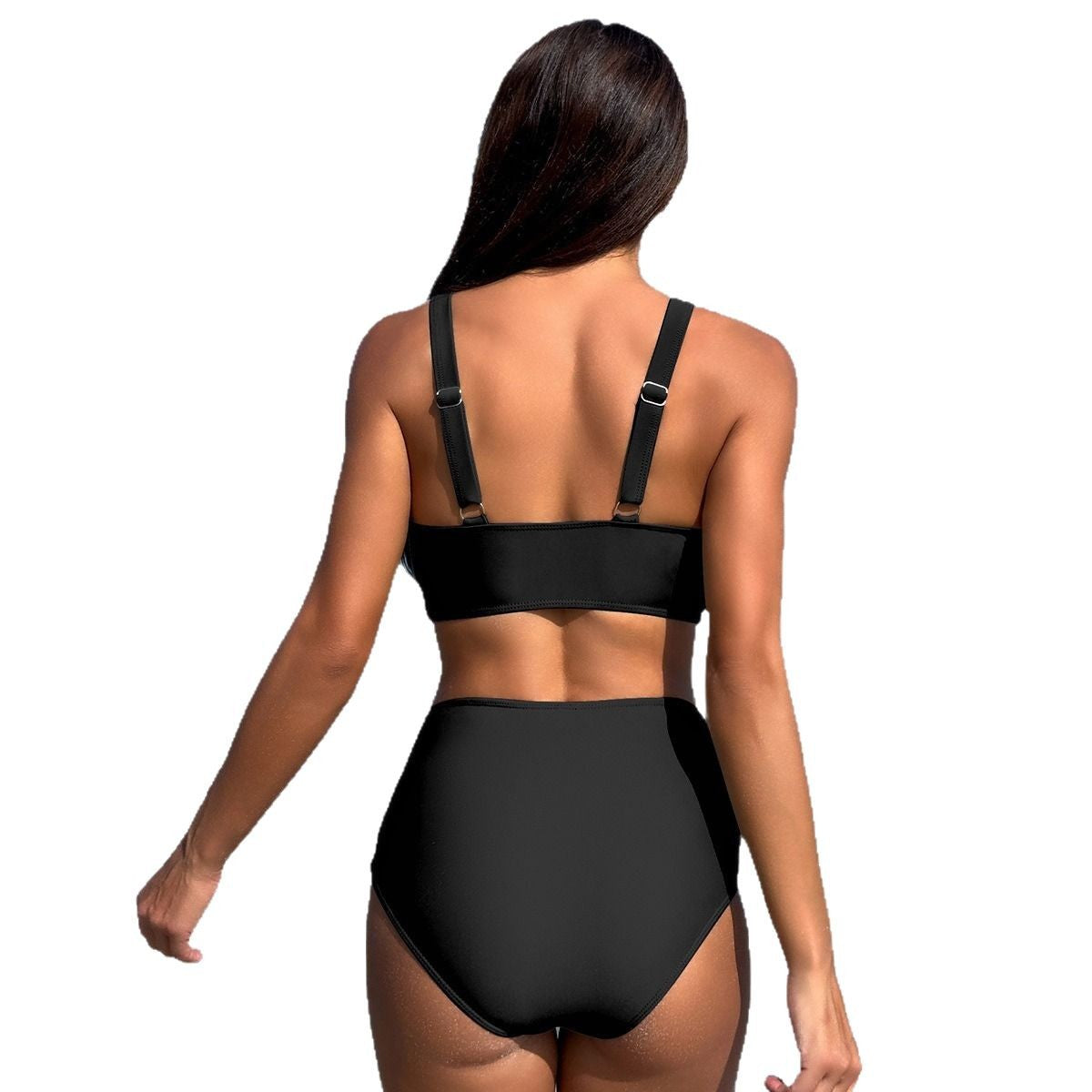 Dame bikini-sæt med høj talje og gennemsigtig detaljer Stilla