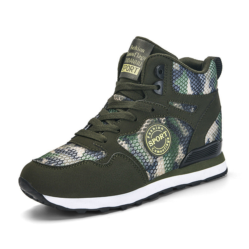 Herrer Taktisk Camouflage High-Top Sneakers Stilla