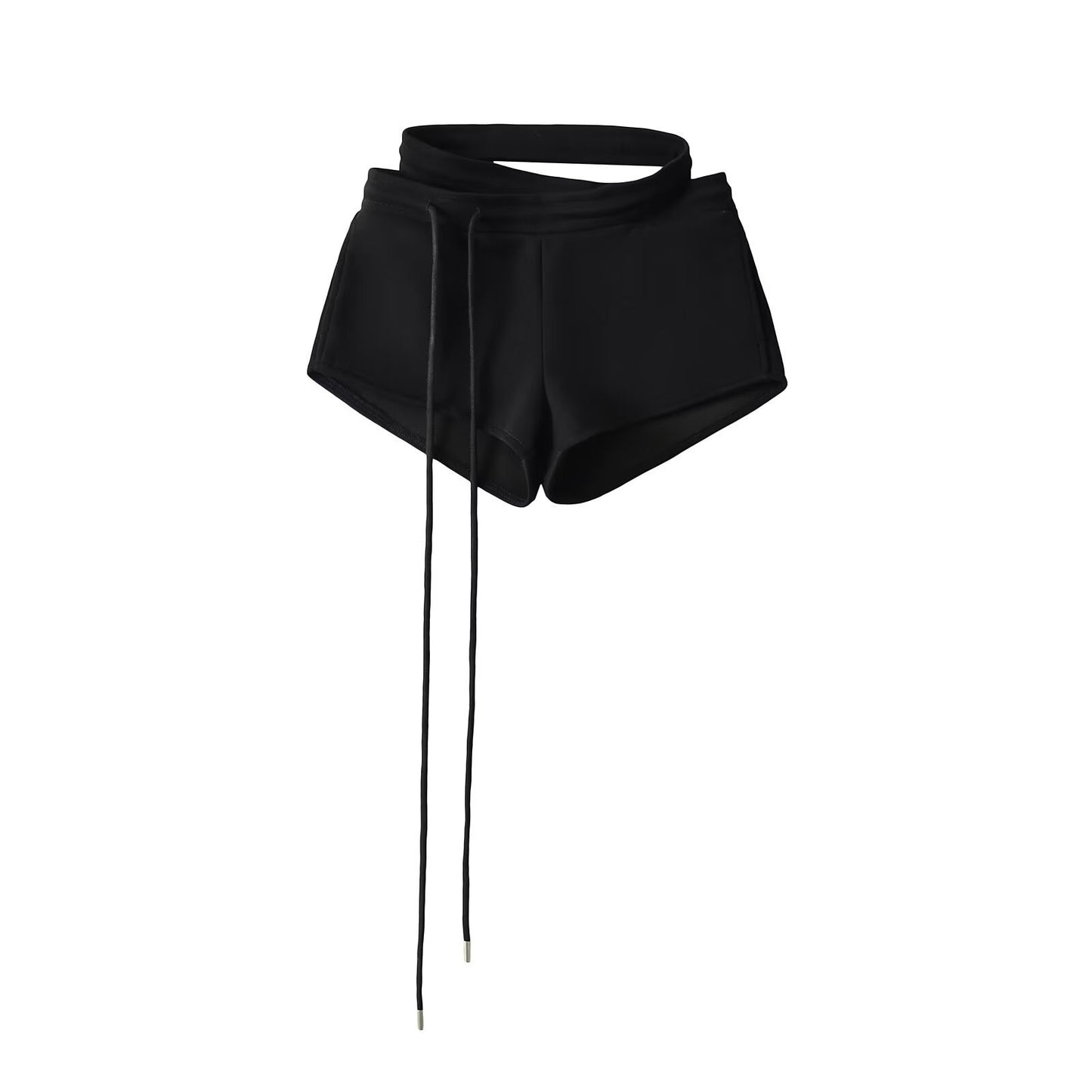 Dame Sporty Kort Shorts med innovativt indpakningsdesign og elastisk talje Stilla