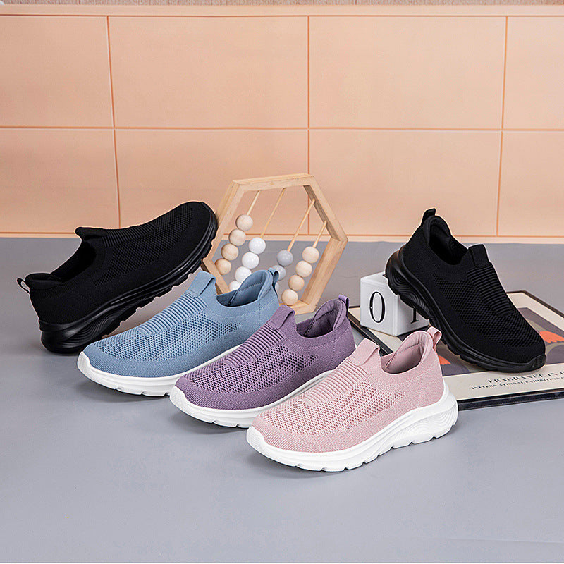 Dame Slip-On Sport Sneakers med åndbart strikdesign Stilla