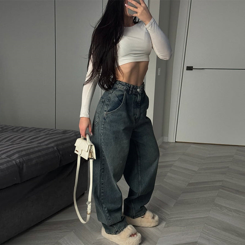 Damer baggy jeans med høj talje og afslappet pasform Stilla