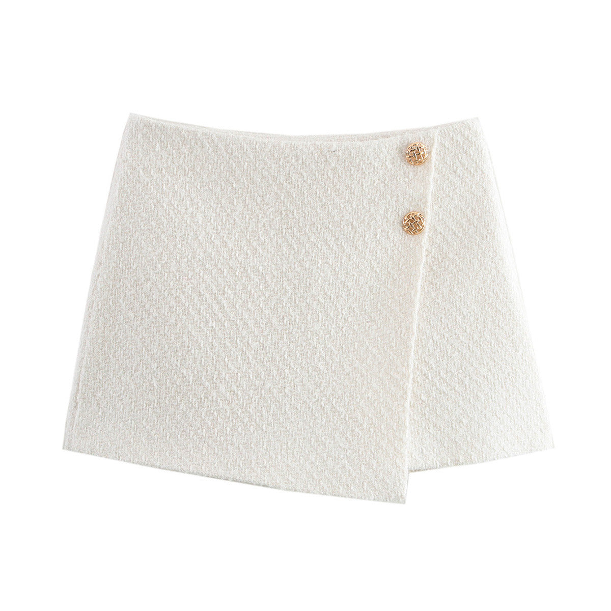 Dame Elegant Boucle-Jakke med gyldne knapper og praktiske lommer Stilla