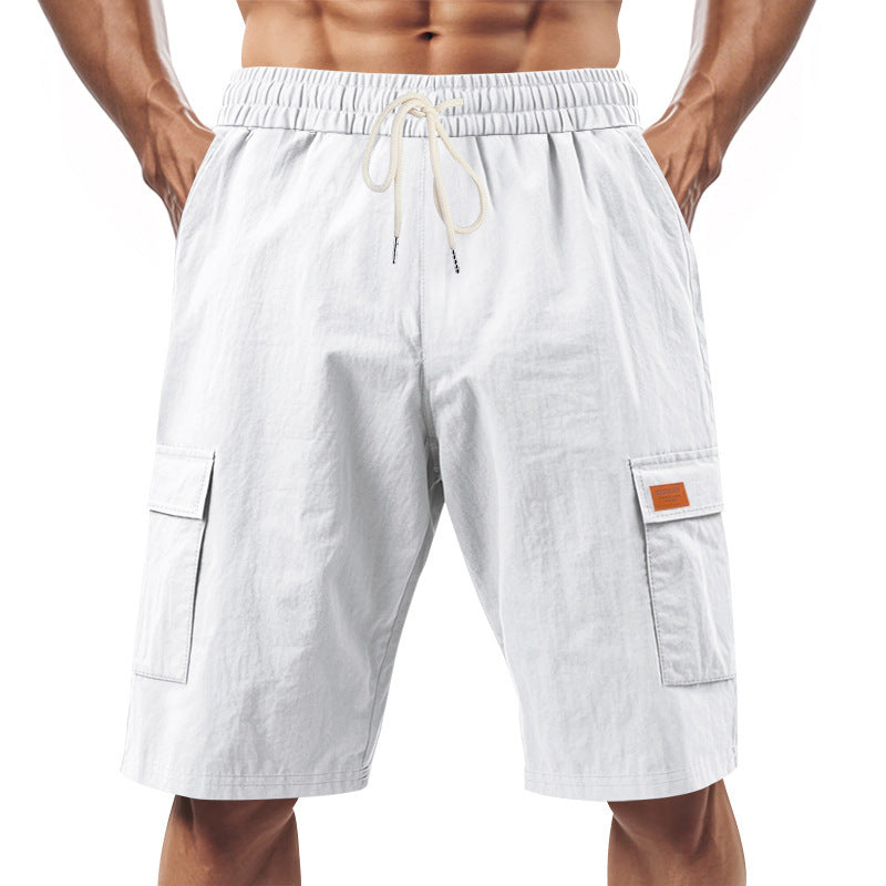Herre afslappede cargo-shorts med sidelommer og elastisk talje Stilla