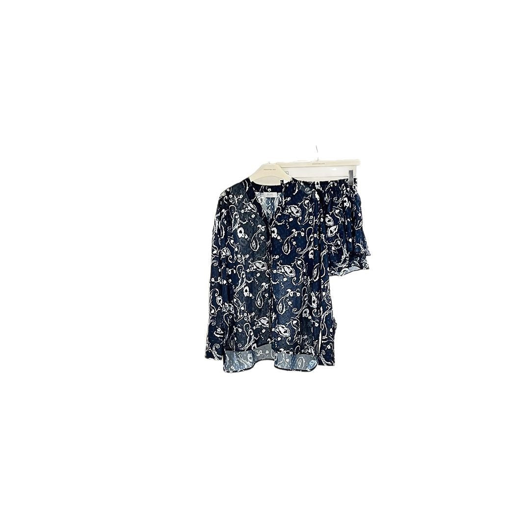 Dame afslappet bluse- og shorts-sæt lavet af kvalitetsmateriale med blomstermotiv Stilla