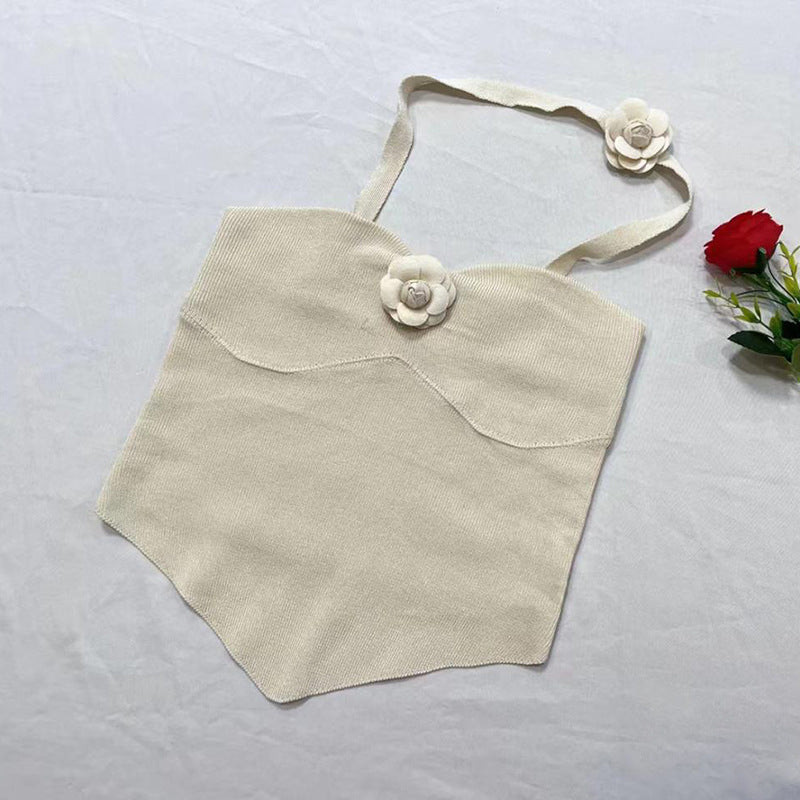 Dame Top med florale applikationer og elegant snit Stilla