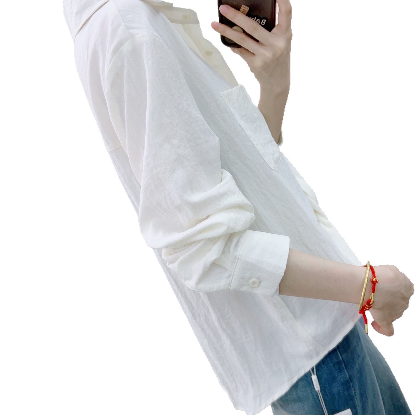 Dame elegant bluse med fine spidse detaljer og afslappet snit Stilla