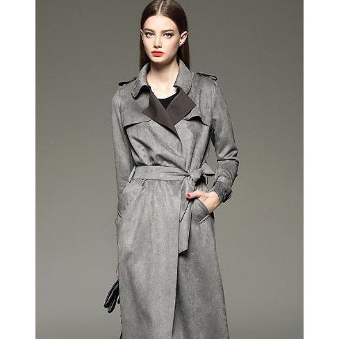 Stilla | Elegant Mellemlang Slim Fit Suede Vindjakke