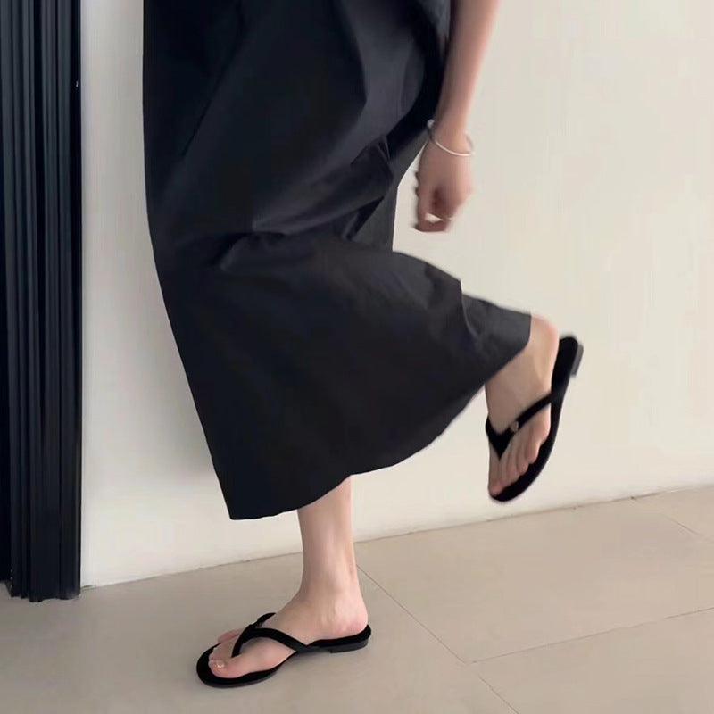 Dame Minimalistiske Tåsplit Sandaler med Chic Accent Stilla