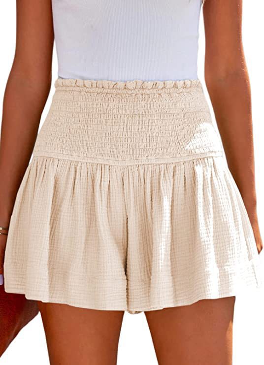 Dame luftige shorts med elastisk bund og voluminøs skørt effekt Stilla